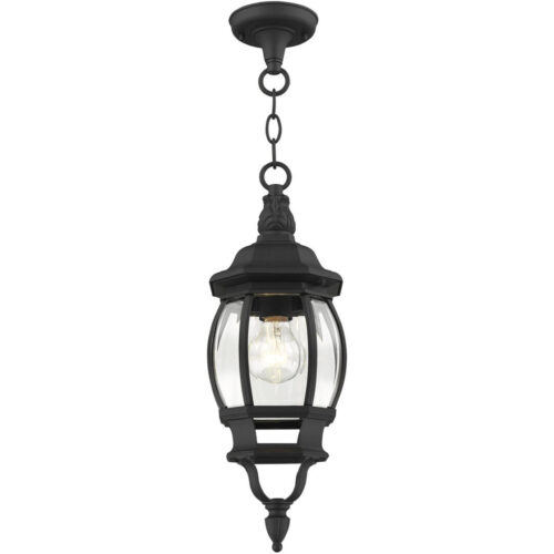 7523-14 1 Light Textured Black Outdoor Pendant Lantern-Lighting LumensLantern