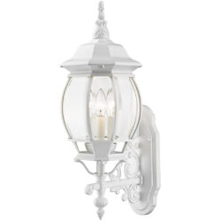 7524-13 3 Light Textured White Outdoor Wall Lantern-Lighting LumensLantern