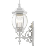 7524-13 3 Light Textured White Outdoor Wall Lantern-Lighting LumensLantern