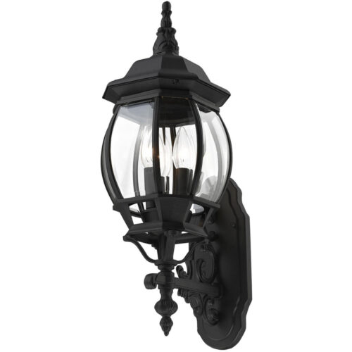 7524-14 3 Light Textured Black Outdoor Wall Lantern-Lighting LumensLantern