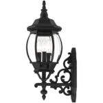 7524-14 3 Light Textured Black Outdoor Wall Lantern-Lighting LumensLantern