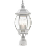 7526-13 3 Light Textured White Outdoor Post Top Lantern-Lighting LumensLantern