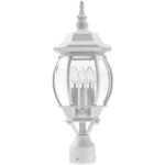 7526-13 3 Light Textured White Outdoor Post Top Lantern-Lighting LumensLantern