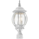 7526-13 3 Light Textured White Outdoor Post Top Lantern-Lighting LumensLantern