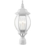 7526-13 3 Light Textured White Outdoor Post Top Lantern-Lighting LumensLantern