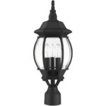 7526-14 3 Light Textured Black Outdoor Post Top Lantern-Lighting LumensLantern