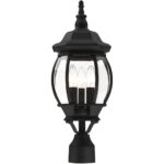 7526-14 3 Light Textured Black Outdoor Post Top Lantern-Lighting LumensLantern