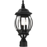 7526-14 3 Light Textured Black Outdoor Post Top Lantern-Lighting LumensLantern