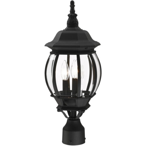 7526-14 3 Light Textured Black Outdoor Post Top Lantern-Lighting LumensLantern