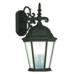 9.5 inch 3 Light TBK Outdoor Wall Lantern Pendant Lighting Fixture with Clear Water Glass Shade-Lighting LumensLantern