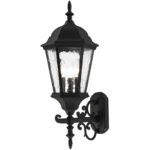 9.5 inch 3 Light TBK Outdoor Wall Lantern Pendant Lighting Fixture with Clear Water Glass Shade-Lighting LumensLantern