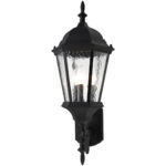 9.5 inch 3 Light TBK Outdoor Wall Lantern Pendant Lighting Fixture with Clear Water Glass Shade-Lighting LumensLantern