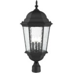 3 Light TBK Outdoor Post Lantern Pendant Lighting Fixture with Clear Water Glass Shade-Lighting LumensLantern