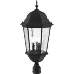 3 Light TBK Outdoor Post Lantern Pendant Lighting Fixture with Clear Water Glass Shade-Lighting LumensLantern