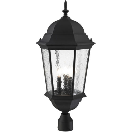 3 Light TBK Outdoor Post Lantern Pendant Lighting Fixture with Clear Water Glass Shade-Lighting LumensLantern