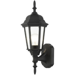 7551-14 1 Light Textured Black Outdoor Wall Lantern-Lighting LumensLantern