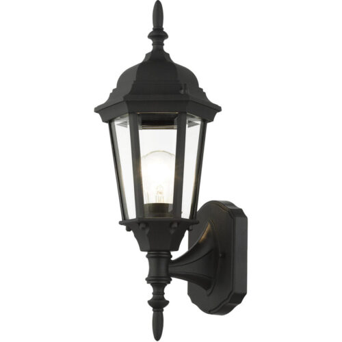 7551-14 1 Light Textured Black Outdoor Wall Lantern-Lighting LumensLantern