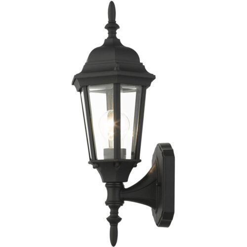 7551-14 1 Light Textured Black Outdoor Wall Lantern-Lighting LumensLantern