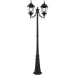 7554-14 2 Light Textured Black Outdoor Post Light-Lighting LumensOutdoor Wall Lights