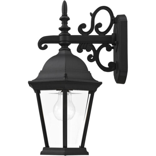 7555-14 1 Light Textured Black Outdoor Wall Lantern-Lighting LumensLantern