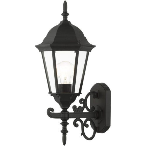 7556-14 1 Light Textured Black Outdoor Wall Lantern-Lighting LumensLantern