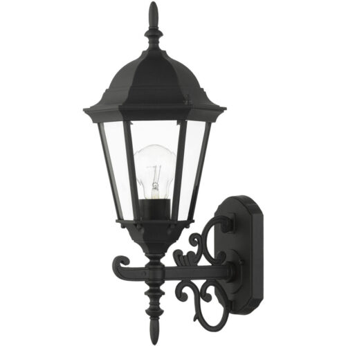 7556-14 1 Light Textured Black Outdoor Wall Lantern-Lighting LumensLantern