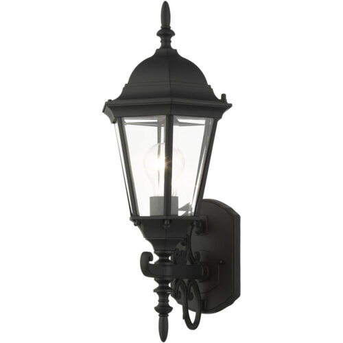 7556-14 1 Light Textured Black Outdoor Wall Lantern-Lighting LumensLantern