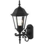 7556-14 1 Light Textured Black Outdoor Wall Lantern-Lighting LumensLantern