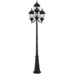 7557-14 4 Light Textured Black Outdoor Post Light-Lighting LumensOutdoor Wall Lights