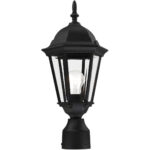 7558-14 1 Light Textured Black Outdoor Post Top Lantern-Lighting LumensLantern