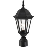 7558-14 1 Light Textured Black Outdoor Post Top Lantern-Lighting LumensLantern