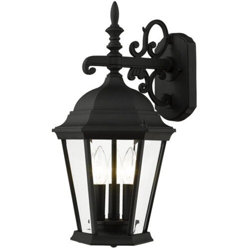 7560-14 3 Light Textured Black Outdoor Wall Lantern-Lighting LumensLantern