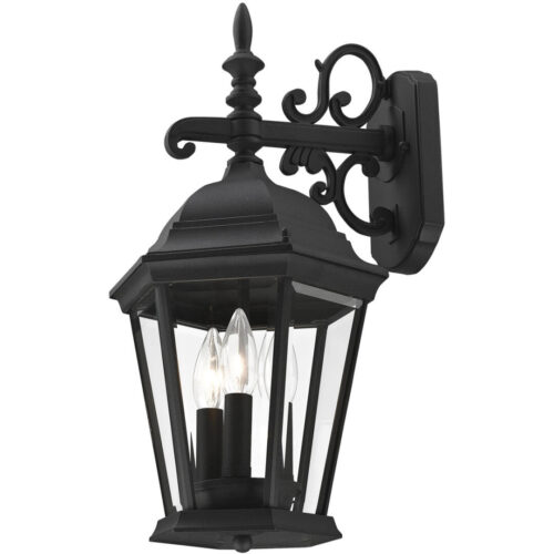 7560-14 3 Light Textured Black Outdoor Wall Lantern-Lighting LumensLantern