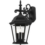 7560-14 3 Light Textured Black Outdoor Wall Lantern-Lighting LumensLantern