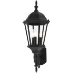 7561-14 3 Light Textured Black Outdoor Wall Lantern-Lighting LumensLantern