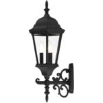 7561-14 3 Light Textured Black Outdoor Wall Lantern-Lighting LumensLantern