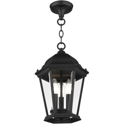 7564-14 3 Light Textured Black Outdoor Pendant Lantern-Lighting LumensLantern