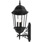 7566-14 3 Light Textured Black Outdoor Wall Lantern-Lighting LumensLantern