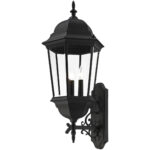 7566-14 3 Light Textured Black Outdoor Wall Lantern-Lighting LumensLantern