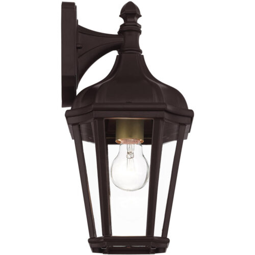 7 inch 1 Light Bronze Outdoor Wall Lantern with Clear Glass Shade-Lighting LumensLantern