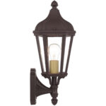 7 inch 1 Light Bronze Outdoor Wall Lantern with Clear Glass Shade-Lighting LumensLantern