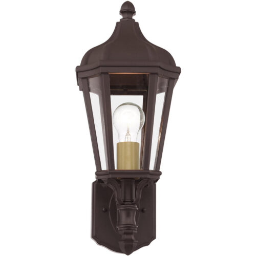 7 inch 1 Light Bronze Outdoor Wall Lantern with Clear Glass Shade-Lighting LumensLantern