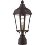 1 Light Bronze Outdoor Post Top Lantern with Clear Glass Shade-Lighting LumensLantern