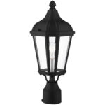 1 Light TBK Outdoor Post Top Lantern with Clear Glass Shade-Lighting LumensLantern