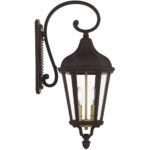 9 inch 2 Light Bronze Outdoor Wall Lantern with Clear Glass Shade-Lighting LumensLantern