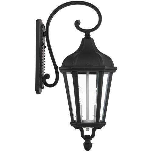 9 inch 2 Light TBK Outdoor Wall Lantern with Clear Glass Shade-Lighting LumensLantern