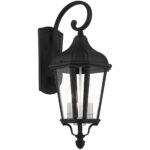 9 inch 2 Light TBK Outdoor Wall Lantern with Clear Glass Shade-Lighting LumensLantern