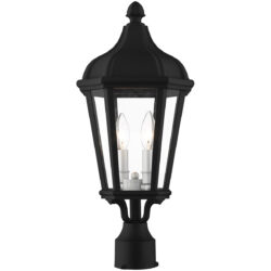 2 Light TBK Outdoor Post Top Lantern with Clear Glass Shade-Lighting LumensLantern