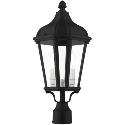 2 Light TBK Outdoor Post Top Lantern with Clear Glass Shade-Lighting LumensLantern