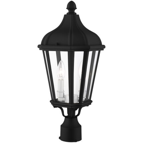 2 Light TBK Outdoor Post Top Lantern with Clear Glass Shade-Lighting LumensLantern